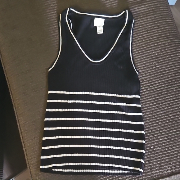 H&M Black and White Ribbed Tank Top - Picture 1 of 4